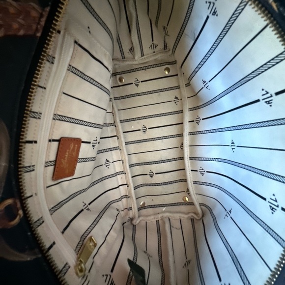 Ralph Lauren Black/Brown Equestrian Print PVC And Leather Shopper Tote - Picture 6 of 8